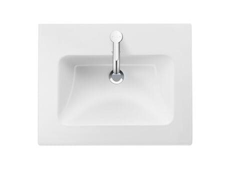 Picture of DURAVIT Washbasin 233653 Design by Philippe Starck #23365300001 - p Color 00, White High Gloss, Number of washing areas: 1 Middle, Number of faucet holes per wash area: 1 Middle 530 mm