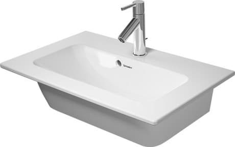 DURAVIT Waschtisch 234263 Design by Philippe Starck #23426332601 - p Farbe AA, Weiß Hochglanz, DuraShield, Anzahl Waschplätze: 1 Mitte, Anzahl Hahnlöcher pro Waschplatz: 1 Mitte 630 x 400 mm