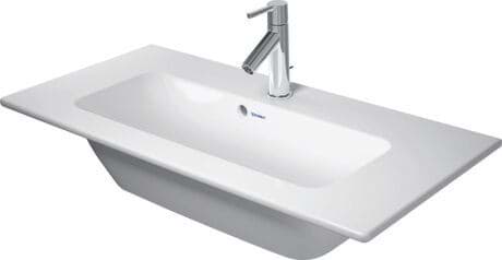 DURAVIT Waschtisch 234283 Design by Philippe Starck #23428332001 - p Farbe AA, Weiß Hochglanz, DuraShield, Anzahl Waschplätze: 1 Mitte, Anzahl Hahnlöcher pro Waschplatz: 1 Mitte 830 x 400 mm