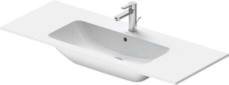 DURAVIT Waschtisch 233612 Design by Philippe Starck #233612AA00 - p Farbe AA, Weiß Hochglanz, DuraShield, Anzahl Waschplätze: 1 Mitte, Anzahl Hahnlöcher pro Waschplatz: 1 Mitte 1230 x 490 mm