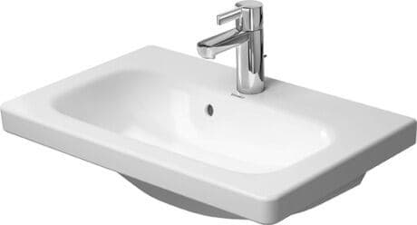 DURAVIT Waschtisch 233763 Design by Matteo Thun & Antonio Rodriguez #2337630000 - p Farbe 00, Weiß Hochglanz, Anzahl Waschplätze: 1 Mitte, Anzahl Hahnlöcher pro Waschplatz: 1 Mitte 635 x 400 mm