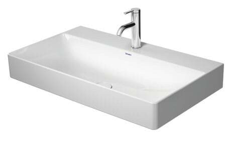 DURAVIT Waschtisch 235380 Design by Duravit #2353800041 - p Farbe 00, Weiß Hochglanz, Anzahl Waschplätze: 1 Mitte, Anzahl Hahnlöcher pro Waschplatz: 1 Mitte 800 x 470 mm