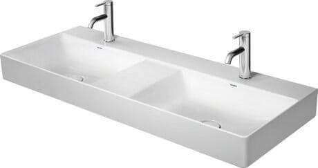 DURAVIT Waschtisch 235312 Design by Duravit _ p__p Farbe 00, Weiß Hochglanz, Anzahl Waschplätze: 2 Mitte, Anzahl Hahnlöcher pro Waschplatz: 1 Mitte 1200 x 470 mm #23531200711