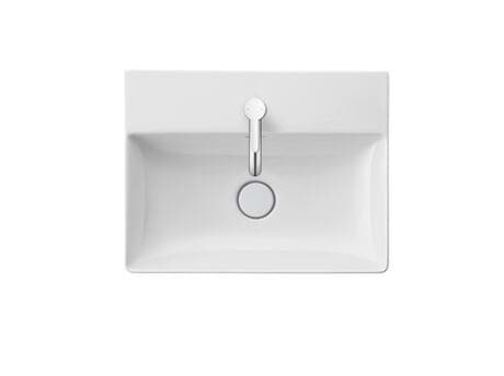 DURAVIT Waschtisch 235650 Design by Duravit #23565000411 - p Farbe 00, Weiß Hochglanz, Anzahl Hahnlöcher pro Waschplatz: 1 Mitte 500 x 400 mm