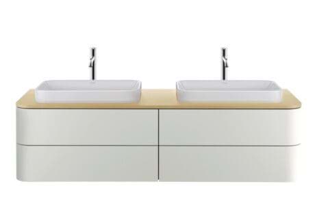 DURAVIT Aufsatzbecken 235960 Design by sieger design #23596013001 - • Farbe 00, Weiß Hochglanz, Anzahl Waschplätze: 1 Mitte, Rückwand glasiert: Ja 600 x 400 mm