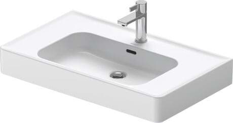DURAVIT Waschtisch 237780 Design by Philippe Starck #23778000001 - p Farbe 00, Weiß Hochglanz, Anzahl Waschplätze: 1 Mitte, Anzahl Hahnlöcher pro Waschplatz: 1 Mitte, Überlauf: Ja 800 mm