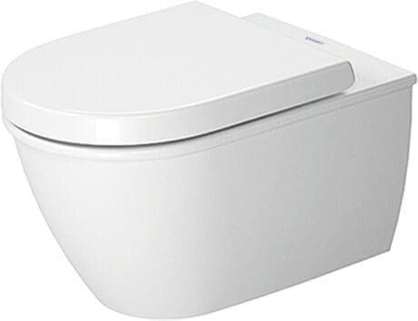 Bild von DURAVIT WC-Sitz 006981 #0069810000 - Farbe 00, Form: D-shaped, Weiß Hochglanz, Farbe Scharnier: Edelstahl, Überlappend 370 x 436 mm