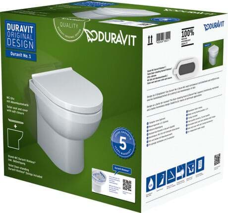 DURAVIT WC-Set bodenstehend 418409 Design by Duravit #41840900A1 - © Farbe 00, Kartonabmessungen: 401x485x525 mm 370 x 480 mm