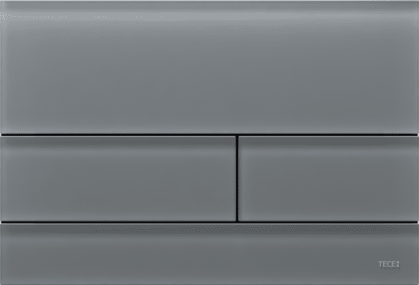 TECE TECEsquare II WC-Betätigungsplatte Glas für Zweimengentechnik, Glas signalgrau satiniert #9240826
