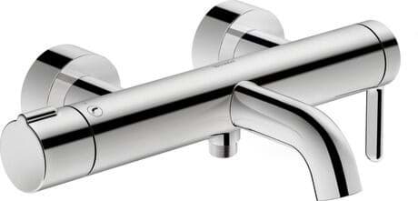 DURAVIT Einhebel-Wannenmischer Aufputz C15230000 Design by Kurt Merki Jr. #C15230000010 - Farbe 10, Chrom, Anschlussart: S-Anschlüsse, 1/2", Stichmaß: 150 mm ± 15 mm, Durchflussmenge (3 bar): 21,5 l/min 314 x 190 mm