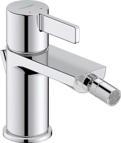 DURAVIT Einhebel-Bidetmischer DE2400001 Design by Bertrand Lejoly #DE2400001010 - Farbe 10, Anschlussart: Flexible Anschlussschläuche, 3/8", Durchflussmenge (3 bar): 5,5 l/min 50 x 150 mm