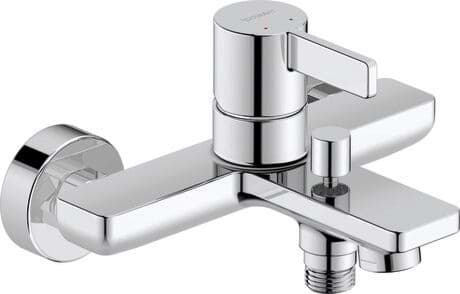 DURAVIT Einhebel-Wannenmischer Aufputz DE5230000 Design by Bertrand Lejoly #DE5230000010 - Farbe 10, Anschlussart: S-Anschlüsse, 1/2", Stichmaß: 150 mm ± 20 mm, Geräuschklasse: II 208 x 136 mm