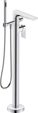 DURAVIT Einhebel-Wannenmischer bodenstehend TU5250000 Design by Philippe Starck #TU5250000010 - Farbe 10, Chrom, Anschlussart: Grundkörper, 1/2" 230 x 317 mm