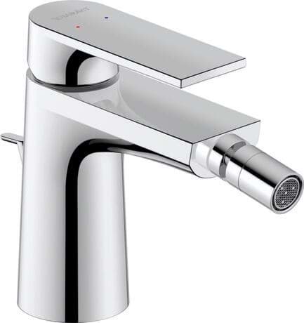 DURAVIT Einhebel-Bidetmischer TU2400001 Design by Philippe Starck #TU2400001010 - Farbe 10, Chrom, Höhe: 125 mm, Ausladung: 126 mm, Anschlussart: Flexible Anschlussschläuche, 3/8" 50 x 149 mm