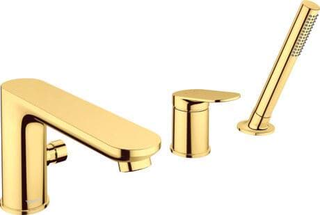 DURAVIT 3-Loch Wannenarmatur WA5260000 Design by Duravit #WA5260000034 - Farbe 04, Bronze Gebürstet, Durchflussmenge (3 bar): 27 l/min 240 x 248 mm