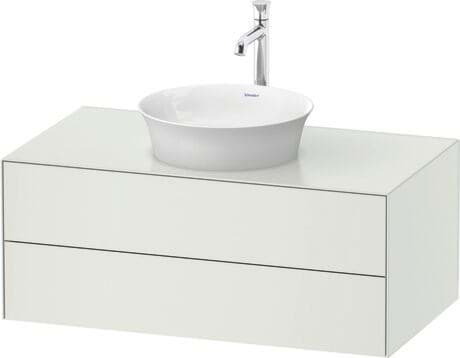 DURAVIT Konsolenwaschtischunterbau wandhängend WT4986 Design by Philippe Starck #WT49860H2H20E10 - Farbe M36, Weiß Seidenmatt Lack 1000 x 550 mm