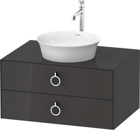 DURAVIT Konsolenwaschtischunterbau wandhängend WT4990 Design by Philippe Starck #WT49900H3H30010 - Farbe M36, Weiß Seidenmatt Lack 800 x 550 mm