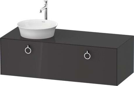 DURAVIT Konsolenwaschtischunterbau wandhängend WT4982 L/M/R Design by Philippe Starck #WT4982077H10E00 - Farbe M36, Weiß Seidenmatt Lack 1300 x 550 mm