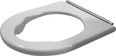 DURAVIT WC-Sitzring Vital 006261 Design by Philippe Starck #006261000 - Farbe 00, Farbwert Sitzring: Weiß, Glanzgrad Sitzring: Hochglanz, Farbe Scharnier: Edelstahl 404 x 350 mm