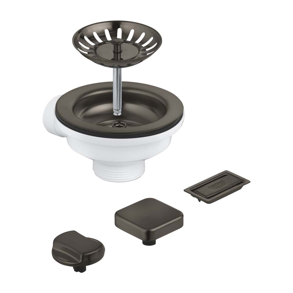 GROHE Ablaufgarnitur mit Exzenter für Küchenspülen mit 1 Becken #40996AL0 - hard graphite gebürstet