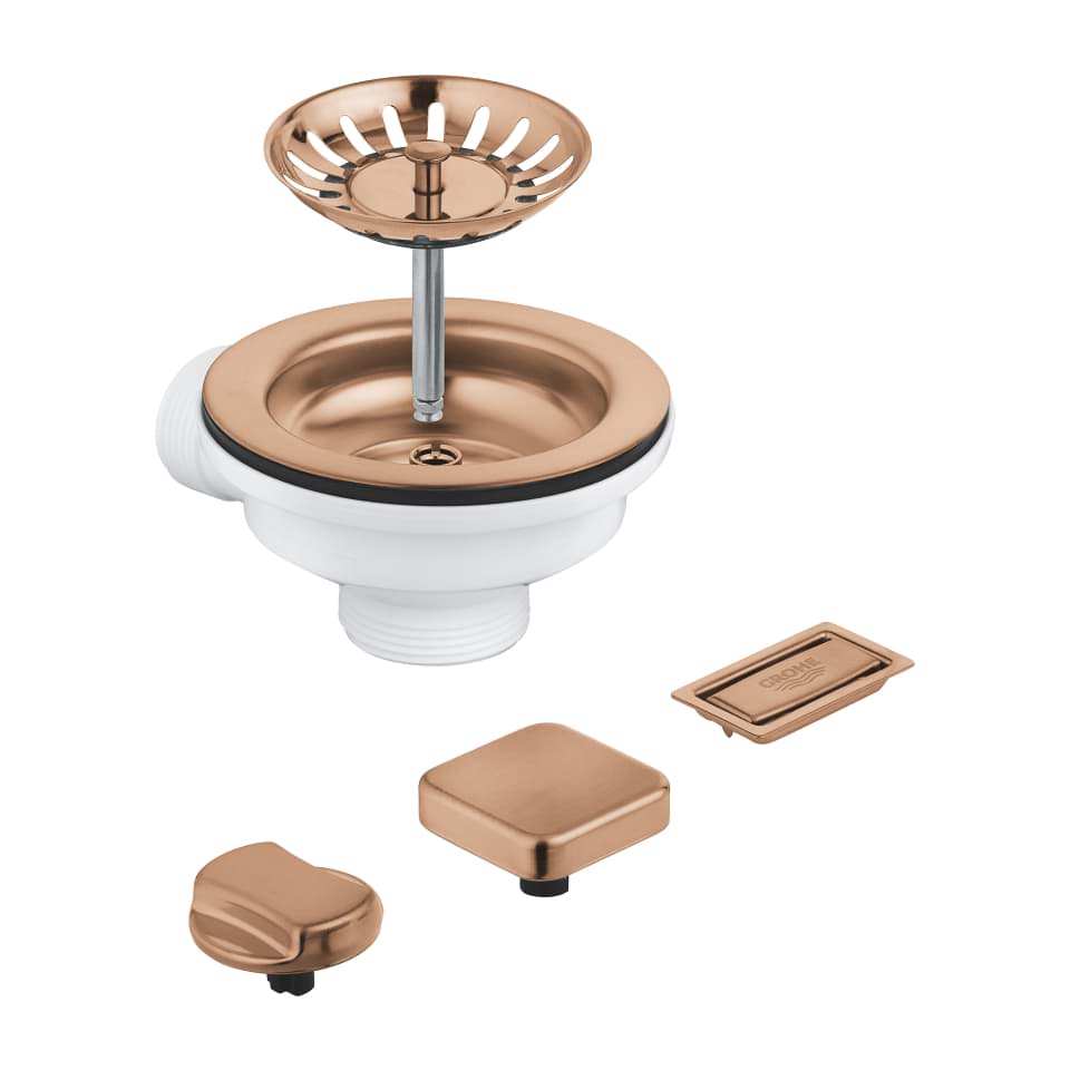 GROHE Ablaufgarnitur mit Exzenter für Küchenspülen mit 1 Becken #40996DL0 - warm sunset gebürstet