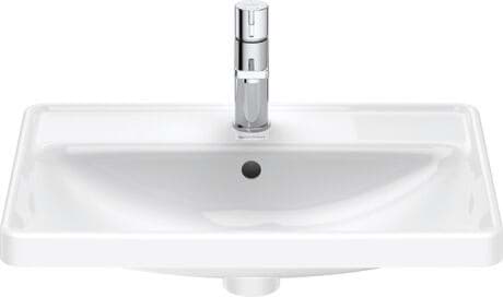 Зображення з  DURAVIT Built-in basin 035760 Design by Bertrand Lejoly #03576000271 - p Color 00, White High Gloss, Number of faucet holes per wash area: 1, grounded 600 mm