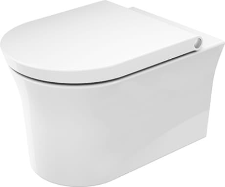 Зображення з  DURAVIT Wall-mounted toilet HygieneFlush 257609 Design by Philippe Starck #2576092000 - © Color 20, White High Gloss, HygieneGlaze 370 x 540 mm