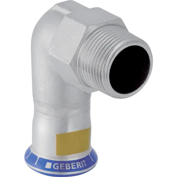 Picture of GEBERIT Mapress Stainless Steel elbow adaptor 90° with male thread (gas) #34154