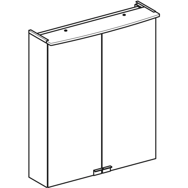εικόνα του GEBERIT Option Basic mirror cabinet with lighting and two doors #500.258.00.1 - Body: matt white / melamine-coated Doors: mirrored inside and outside