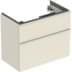 Bild von GEBERIT iCon Unterschrank für Waschtisch, mit zwei Schubladen, verkürzte Ausladung #502.308.01.3 - Korpus und Front: weiß / lackiert matt Griff: weiß / pulverbeschichtet matt