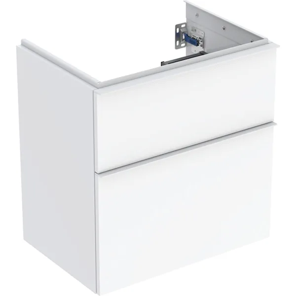 Picture of GEBERIT iCon cabinet for washbasin, with two drawers, small projection Body and front: lava / matt coated Handle: lava / matt powder-coated #502.308.JK.1