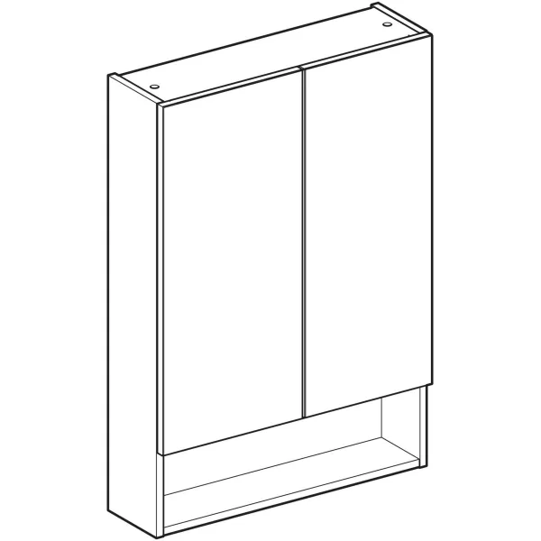 Bild von GEBERIT Renova Plan Spiegelschrank mit zwei Türen #502.365.01.1 - weiß / lackiert hochglänzend