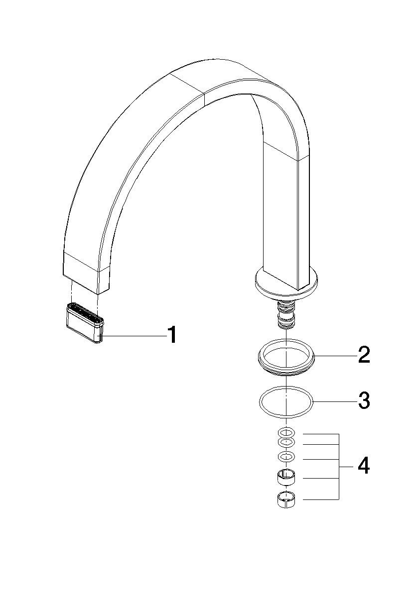 DORNBRACHT Auslauf 200 mm - Platin gebürstet #90282233200-06