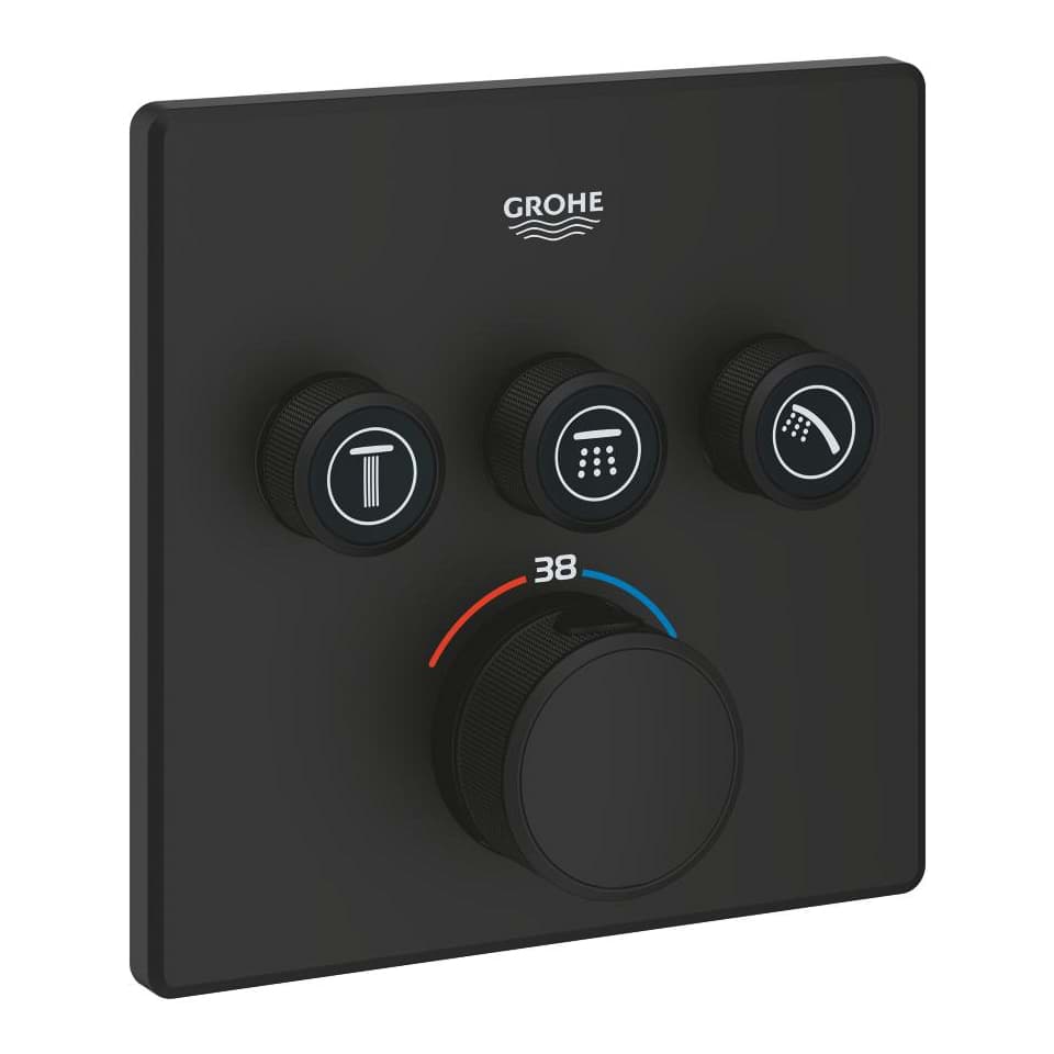 GROHE Grohtherm SmartControl Unterputz-Thermostat mit 3 Absperrventilen #102167KF00 - phantom black