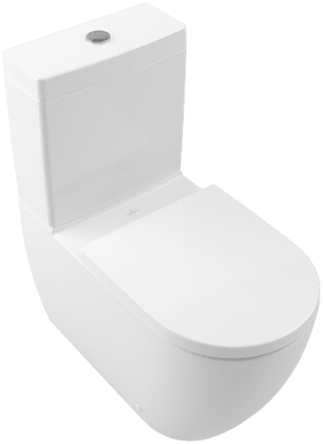 Picture of VILLEROY BOCH Subway 3.0 Washdown toilet for close-coupled WC-suite, rimless, floor-standing, with TwistFlush, White Alpin #4672T001