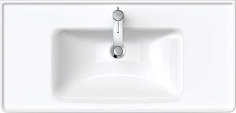 DURAVIT Waschtisch 236710 Design by Bertrand Lejoly #23671000601 - p Farbe 00, Weiß Hochglanz, Rechteckig, Anzahl Waschplätze: 1 Mitte, Anzahl Hahnlöcher pro Waschplatz: 1 Mitte, Rückwand glasiert: Nein 1005 x 480 mm
