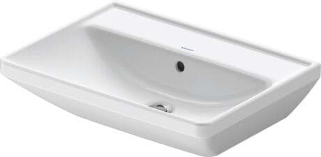DURAVIT Waschtisch 236660 Design by Bertrand Lejoly #2366600060 - p Farbe 00, Weiß Hochglanz, Rechteckig, Anzahl Waschplätze: 1 Mitte, Anzahl Hahnlöcher pro Waschplatz: 1 Mitte 600 x 440 mm