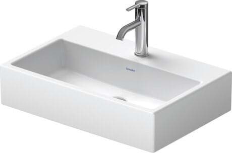Зображення з  DURAVIT Washbasin Compact 236860 Design by Duravit #23686000701 - p Color 00, White High Gloss, Number of faucet holes per wash area: 1 Middle, Overflow: Yes 600 mm