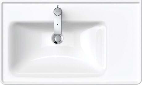 DURAVIT Waschtisch 236980 Design by Bertrand Lejoly #2369800000 - p Farbe 00, Weiß Hochglanz, Rechteckig, Anzahl Waschplätze: 1 Links, Anzahl Hahnlöcher pro Waschplatz: 1 Mitte 800 x 480 mm