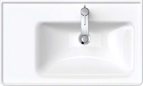 DURAVIT Waschtisch 237080 Design by Bertrand Lejoly #2370800000 - p Farbe 00, Weiß Hochglanz, Rechteckig, Anzahl Waschplätze: 1 Rechts, Anzahl Hahnlöcher pro Waschplatz: 1 Mitte 800 x 480 mm