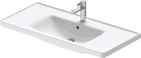 DURAVIT Waschtisch 236710 Design by Bertrand Lejoly #2367103200 - p Farbe 00, Weiß Hochglanz, Rechteckig, Anzahl Waschplätze: 1 Mitte, Anzahl Hahnlöcher pro Waschplatz: 1 Mitte, Rückwand glasiert: Nein 1005 x 480 mm