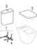 Bild von GEBERIT iCon Square Stand-WC für AP-Spülkasten aufgesetzt, Tiefspüler, geschlossene Form, Rimfree #200930600 - weiß / KeraTect