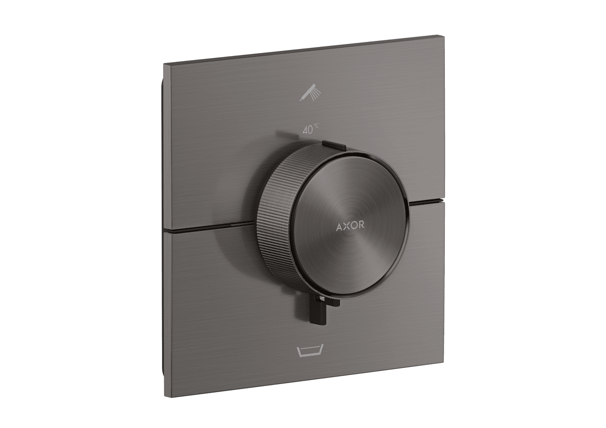 HANSGROHE AXOR ShowerSelect ID Thermostat for concealed installation square for 2 functions with integrated security combination according to EN1717 #36753340 - Brushed Black Chrome resmi