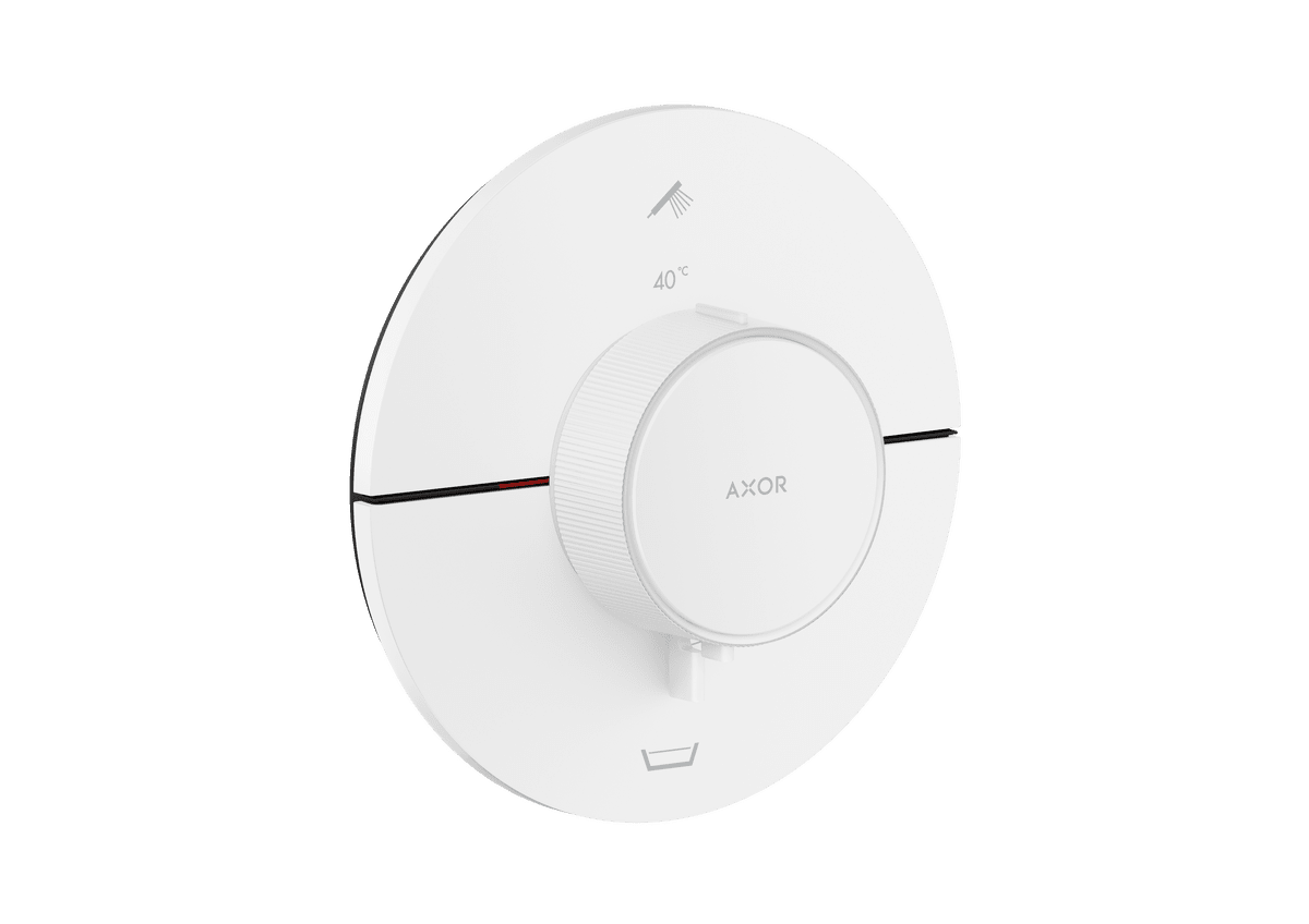 Picture of HANSGROHE AXOR ShowerSelect ID Thermostat for concealed installation round for 2 functions with integrated security combination according to EN1717 #36751700 - Matt White