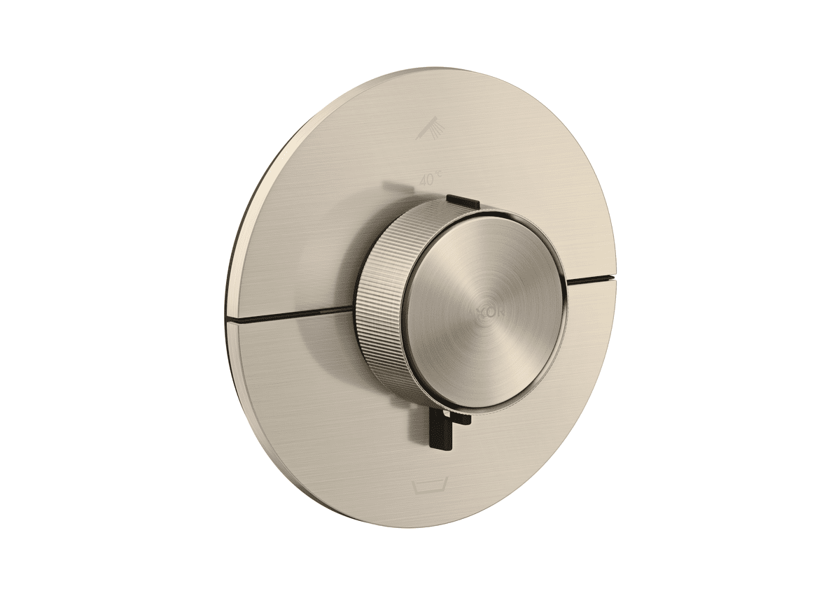 Picture of HANSGROHE AXOR ShowerSelect ID Thermostat for concealed installation round for 2 functions with integrated security combination according to EN1717 #36751820 - Brushed Nickel