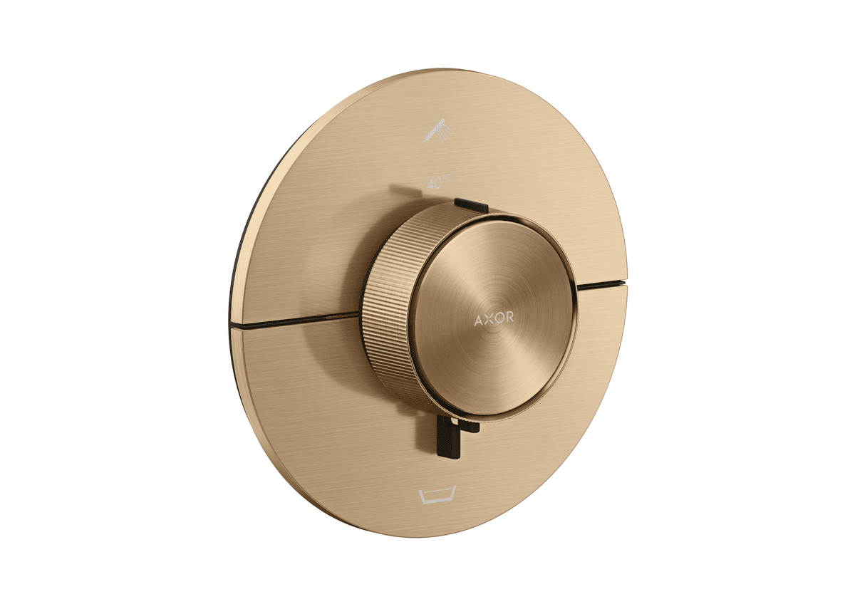 HANSGROHE AXOR ShowerSelect ID Thermostat for concealed installation round for 2 functions with integrated security combination according to EN1717 #36751140 - Brushed Bronze resmi