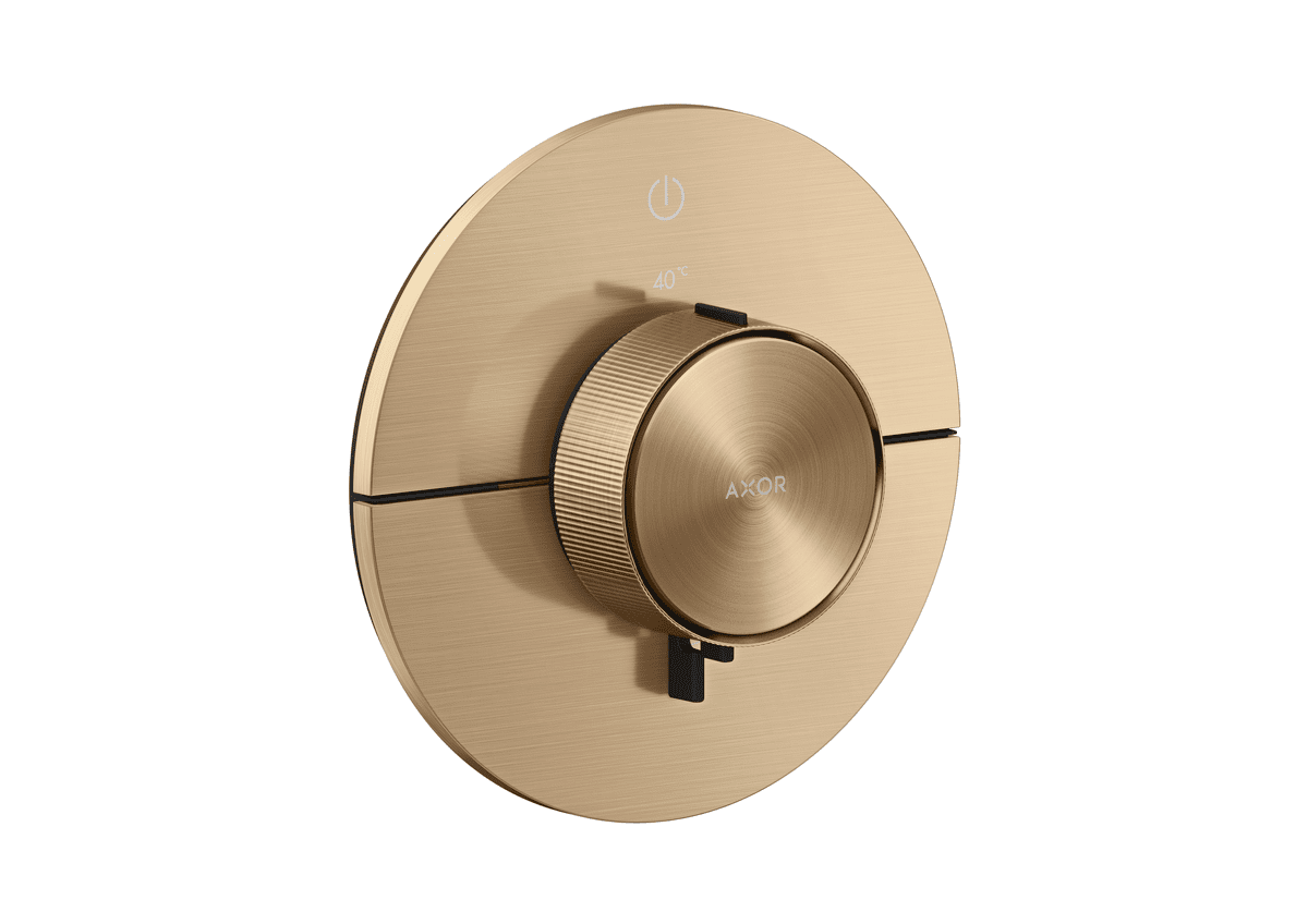 HANSGROHE AXOR ShowerSelect ID Thermostat for concealed installation round for 1 function #36756140 - Brushed Bronze resmi