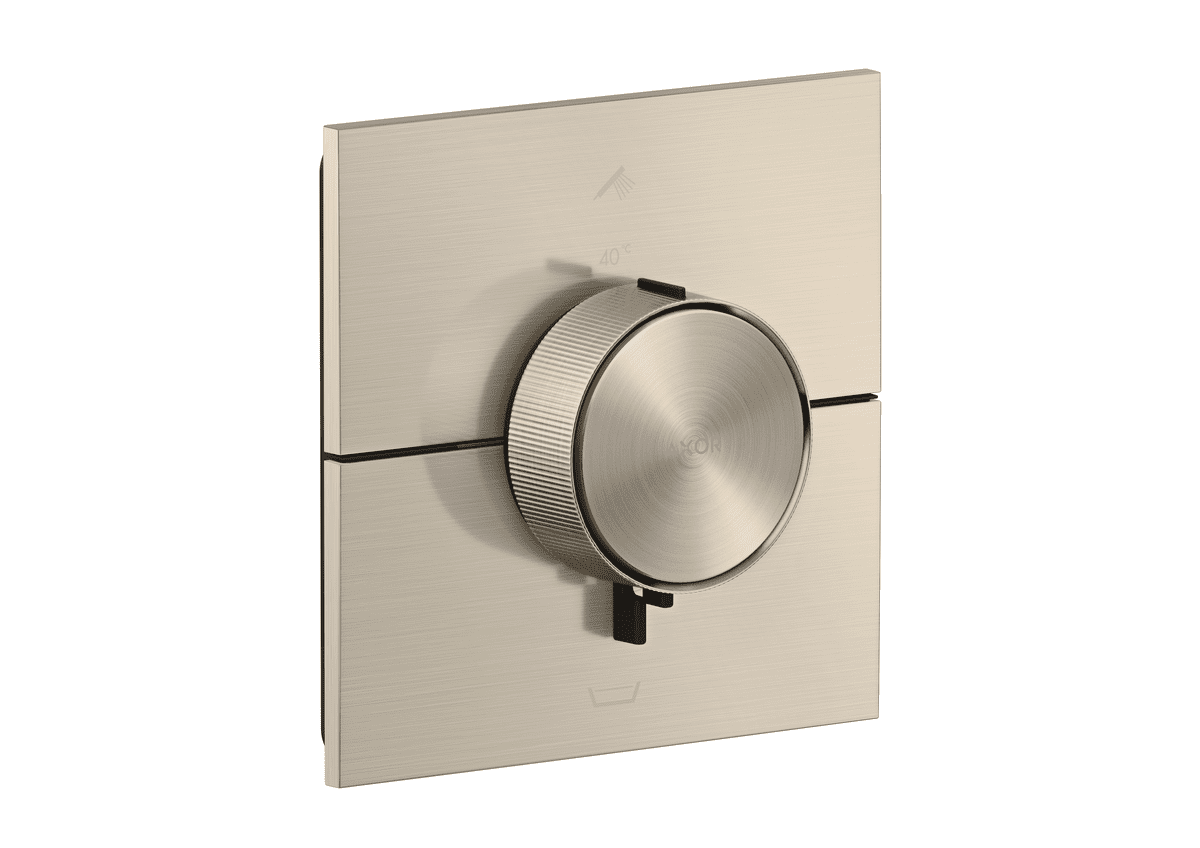 Зображення з  HANSGROHE AXOR ShowerSelect ID Thermostat for concealed installation square for 2 functions with integrated security combination according to EN1717 #36753820 - Brushed Nickel