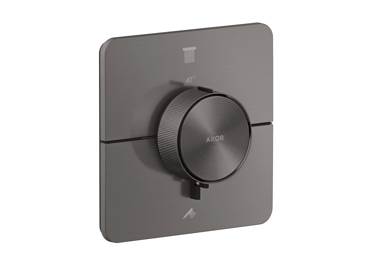 HANSGROHE AXOR ShowerSelect ID Thermostat for concealed installation softsquare for 2 functions #36754340 - Brushed Black Chrome resmi