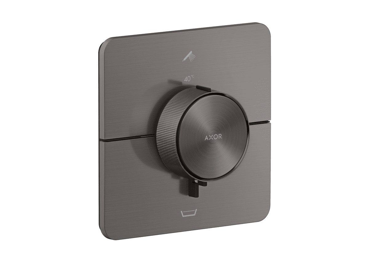 HANSGROHE AXOR ShowerSelect ID Thermostat for concealed installation softsquare for 2 functions with integrated security combination according to EN1717 #36755340 - Brushed Black Chrome resmi